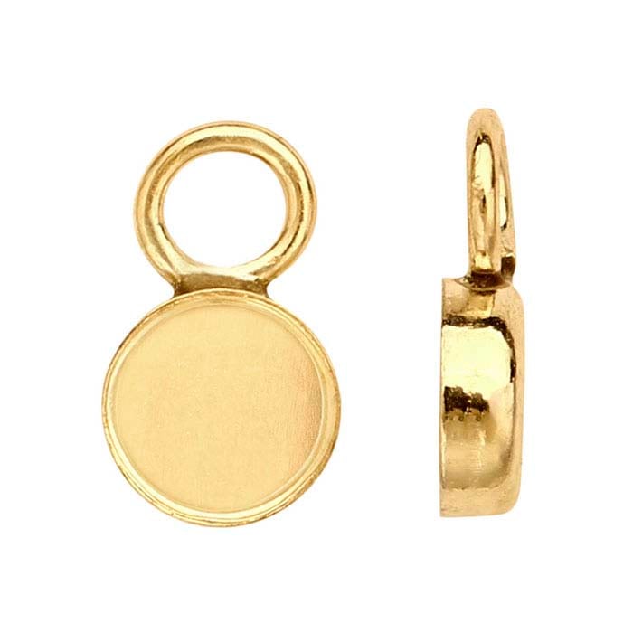 Yellow Gold Filled Round Cabochon Component Mounting Riogrande