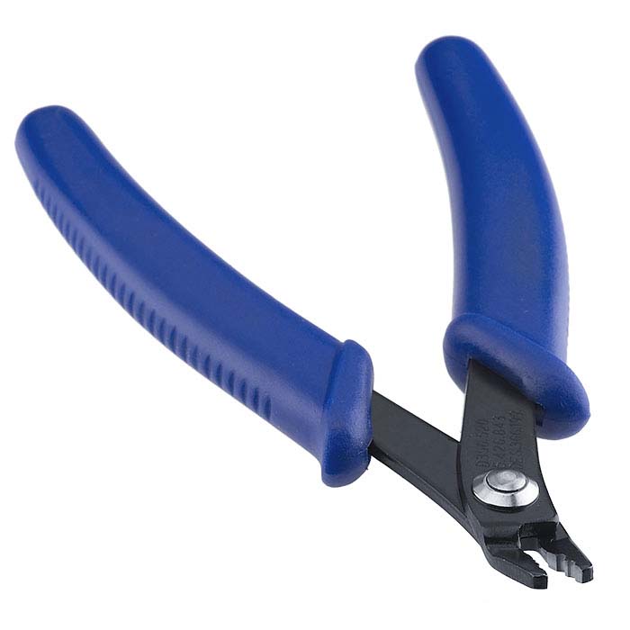 Ruwado Bead Crimper with Ergonomic PVC Handle Blue Jewelry Beading Tools Wire Cutter Crimping Pliers for Small Beads Micro Tube Jewelry Making DIY RY0263