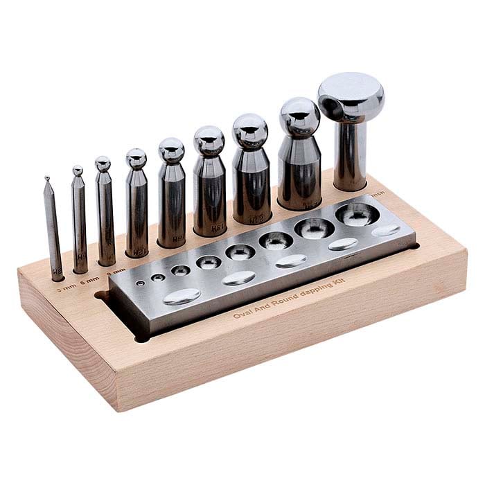 Buy 9 Piece Nylon and Steel Dapping Punch and Block Set Sizes 5mm 27mm  Online in India 