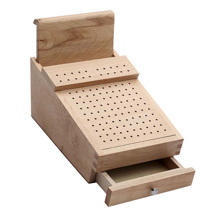 Wooden Jewelry Making File Organizer with 6 Compartments Bench Tool Storage  Tray