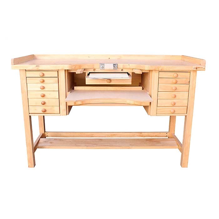 Hardwood Jewelry Workbench With Four Drawers - Findings Outlet