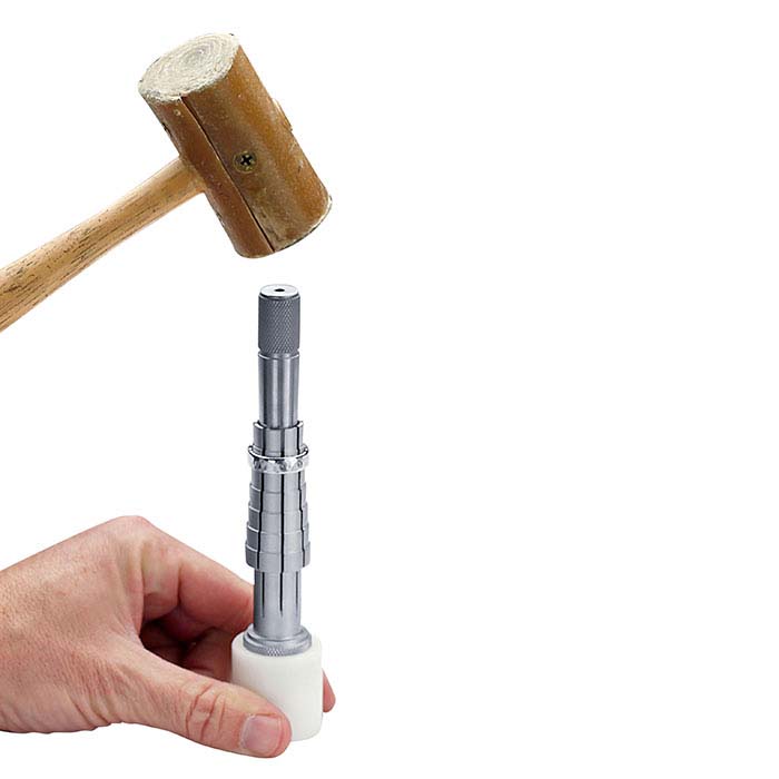 Ring Sizing Kit with Rathburn Ring Stretcher Mandrel Measuring Stick and 1  Rawhide Hammer, KIT-0082