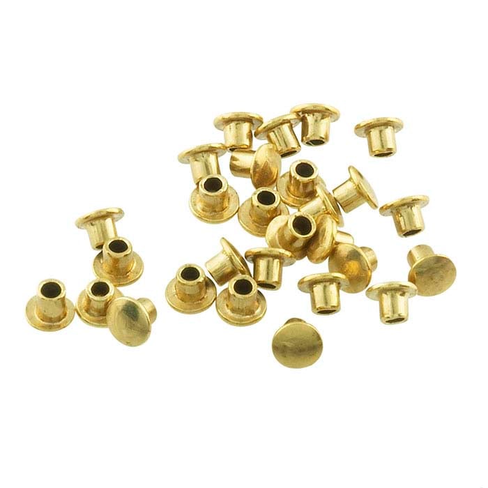 Brass Round Head 1/16 Rivets, 1/4 Long, Pack of 50 – Beaducation
