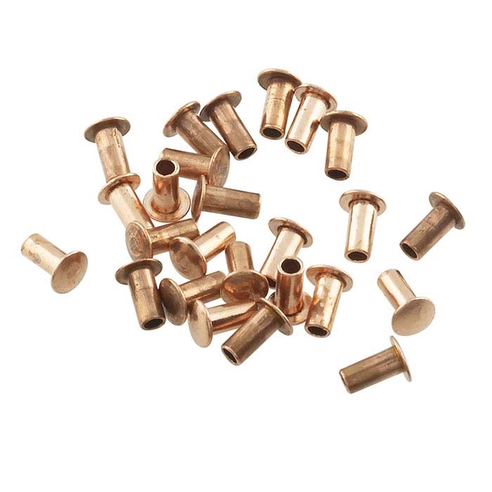 1/16 Dia. 1/8 Long Copper Rivet (50pcs.) - Metal Clay & Crafted