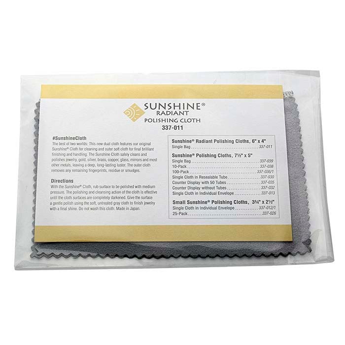 10 Sunshine Silver Polishing Cloth for Sterling Gold Brass and Copper Jewelry