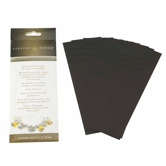 Anti-tarnish strips, Intercept Technology™, black, 7x2-inch rectangle. Sold  per pkg of 20. - Fire Mountain Gems and Beads