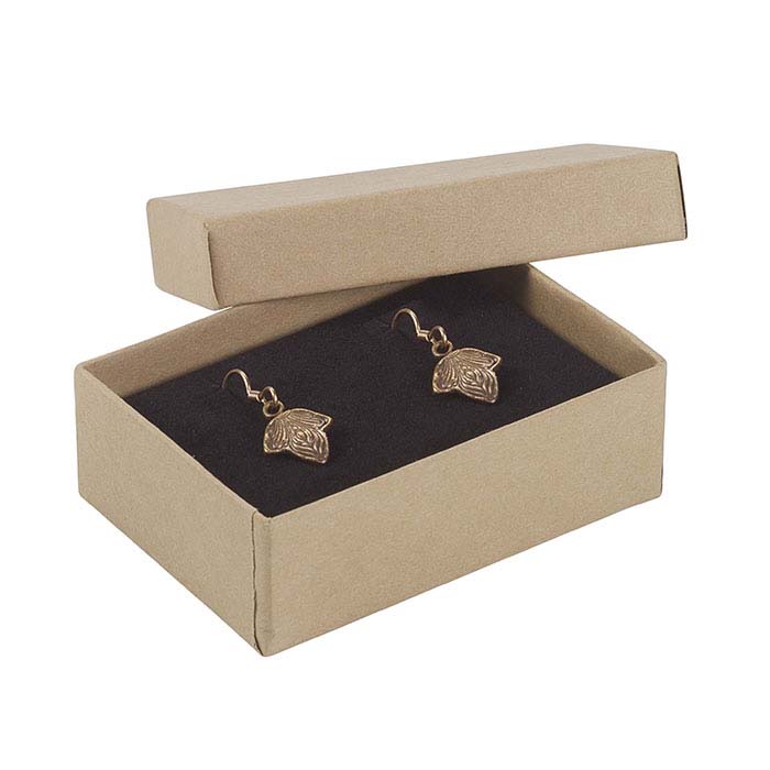 2 Black Flocked Earring Gift Boxes Jewelry Box 