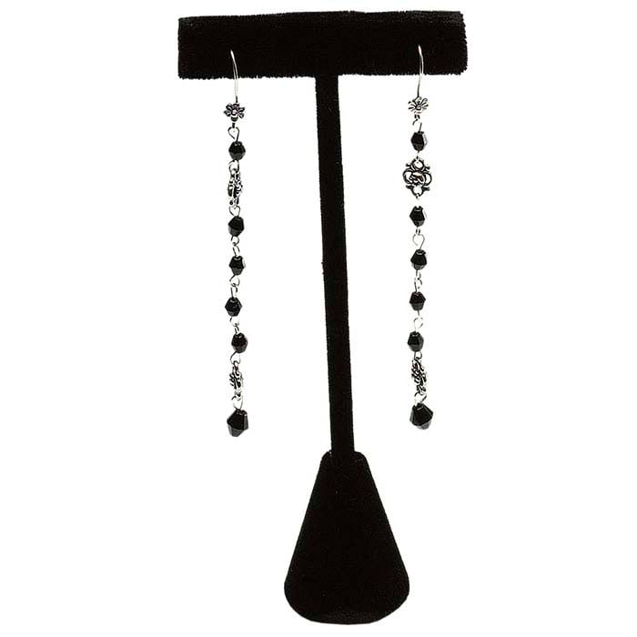 Black Velvet T-Stand Earring Display, 6-1/2