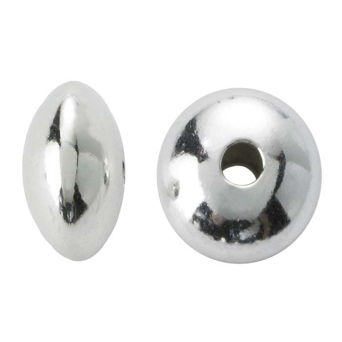 Sterling Silver 5.8 x 3.3mm Saucer Bead