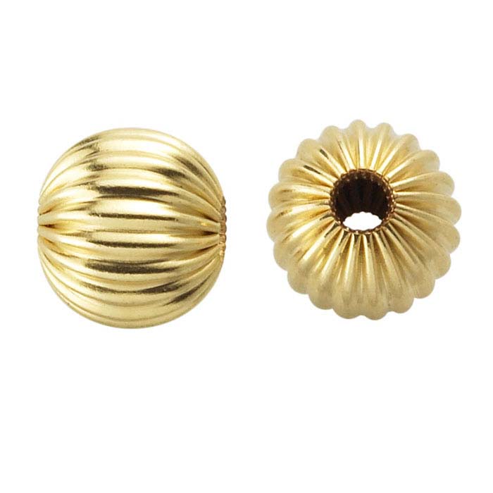 4mm Gold-Filled Round Corrugated Bead