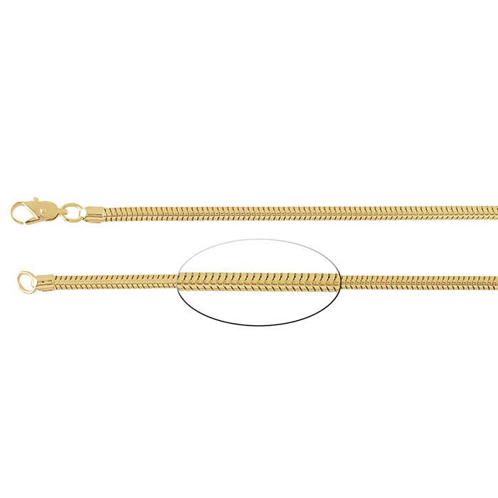 Gold Round Snake Chain Bracelet