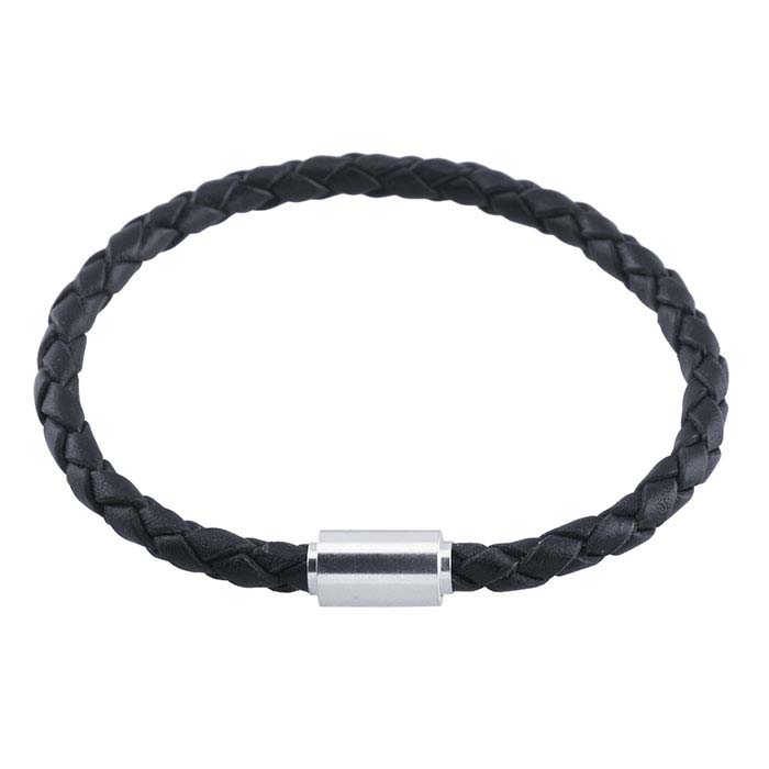 Black Leather Cord with Threaded End Cap - RioGrande