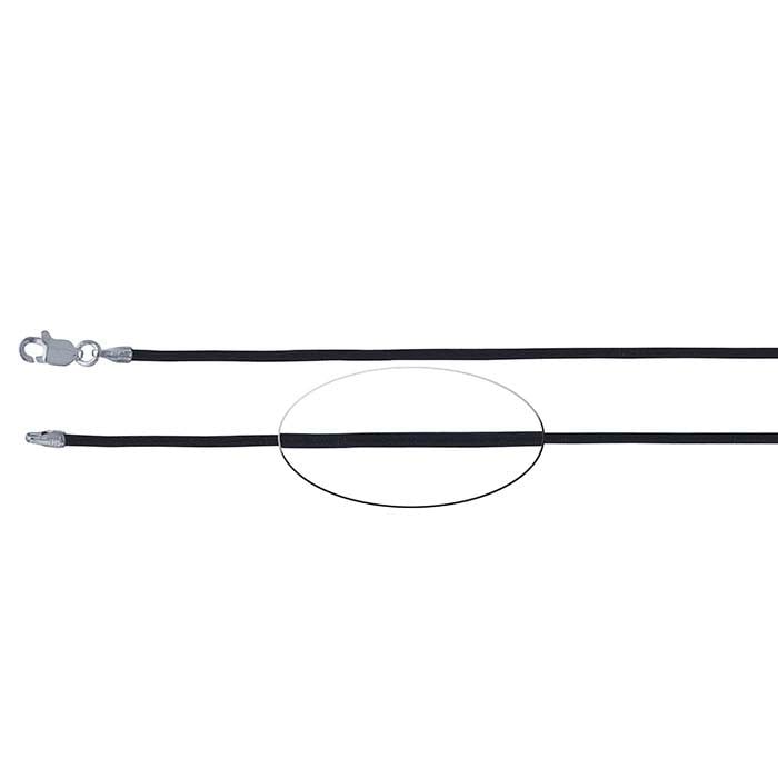 Black Leather Cord with Threaded End Cap - RioGrande