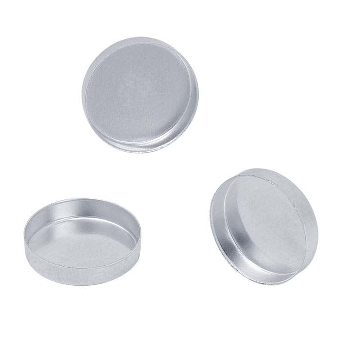 Sterling Silver 925 Round Simple bezel cup settings for 6mm cabochons with  1 vertical loop