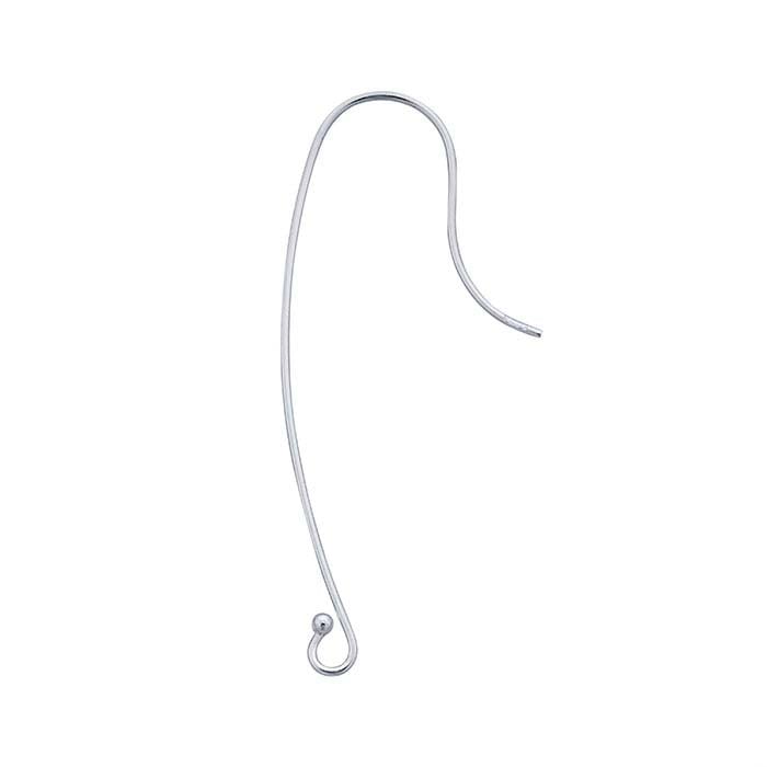 Sterling Silver Long Ear Wire with Loop and Ball End - RioGrande