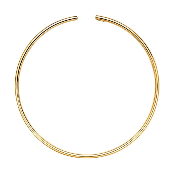 Sterling Silver Yellow Gold-Plated 4mm Flex Tube Neck Ring - RioGrande