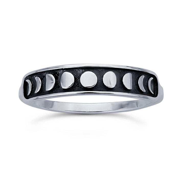 Luna: Rectangle Sterling Silver Monogram Ring 5 / Silver