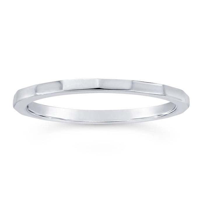 Sterling Silver Faceted Stackable Ring - RioGrande