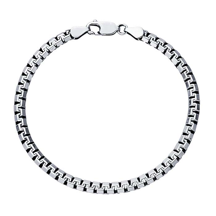 wide oxidized box chain bracelet – Mar Silver Jewelry