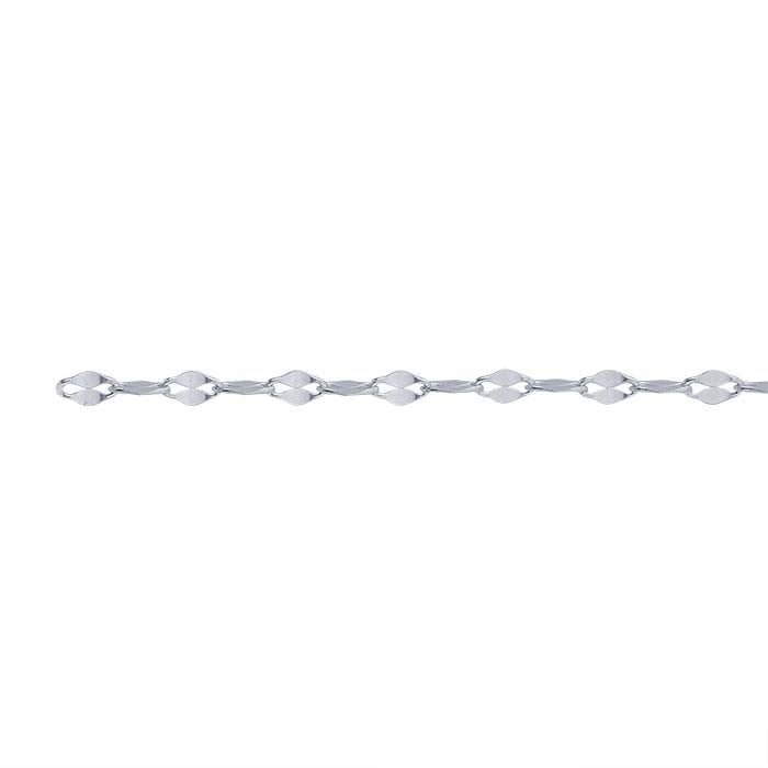 Sterling Silver Dapped Flat Oval Cable Chain - RioGrande