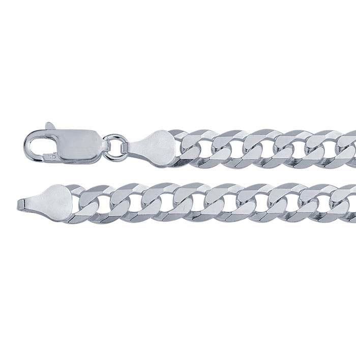 Sterling Silver 6.4mm Beveled Flat Curb Chain - RioGrande