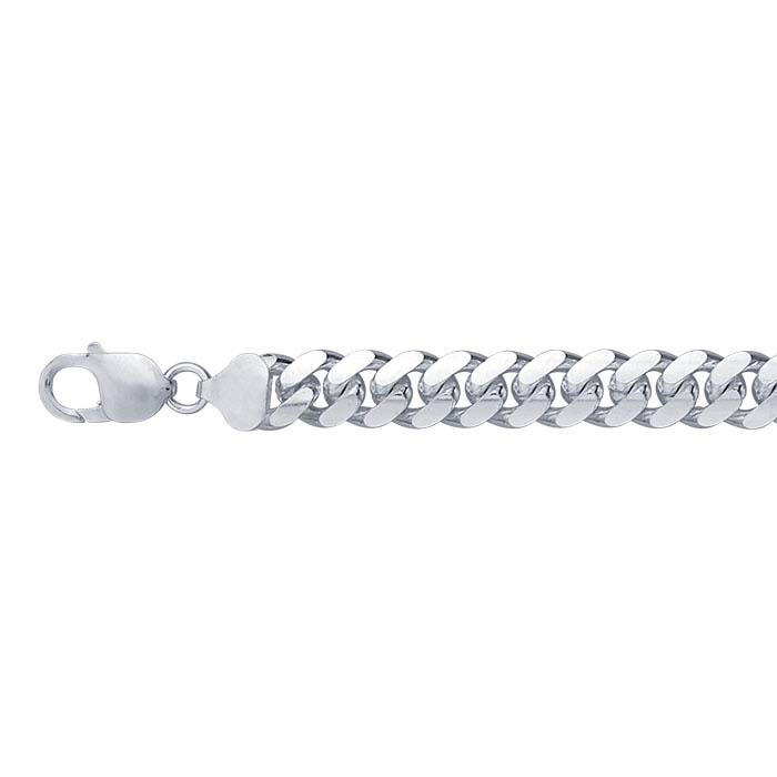 Sterling Silver Beveled Oval Curb Chain Bracelet