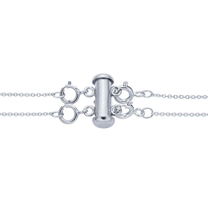 Sterling Silver Layering Clasp with Spring Rings 2-Strand