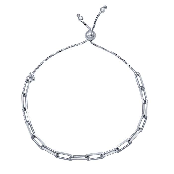 Sterling Silver Paperclip Chain Bracelet 9.1-10.8g, By Silver