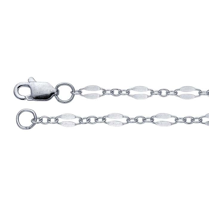 Sterling Silver 2.3mm Dapped Cable Chain - RioGrande