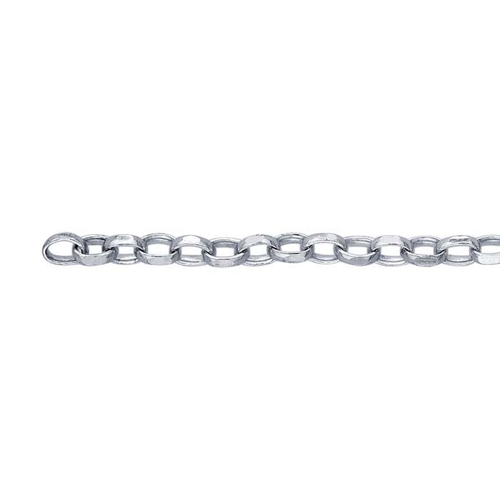 Argentium® Silver Diamond-Cut Oval Rolo Chain, By the Foot - RioGrande