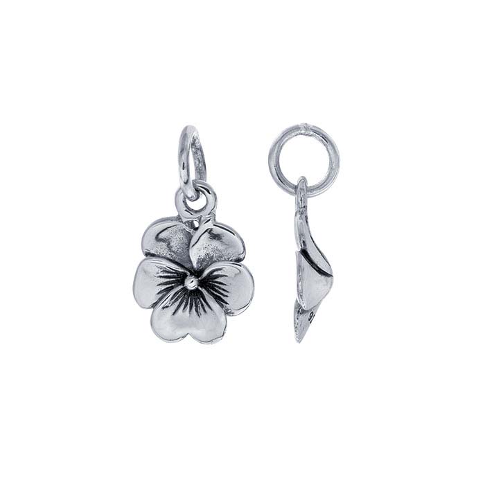 Sterling Silver Pansy Flower Charm