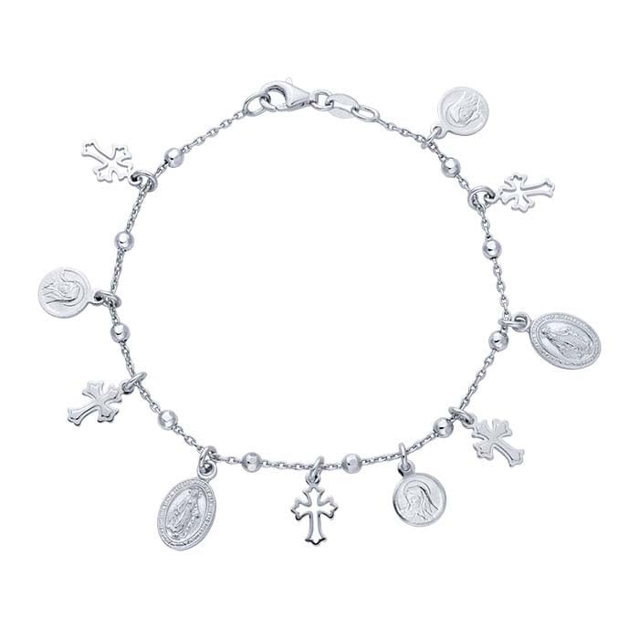 Sterling Silver Religious Charm Bracelet - RioGrande