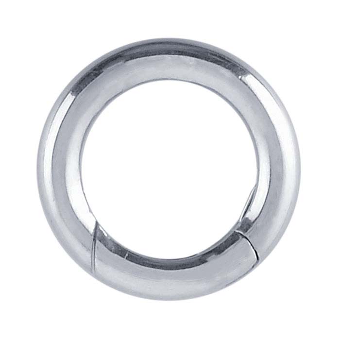 Sterling Silver 14.5mm Round Hinged Push Clasp
