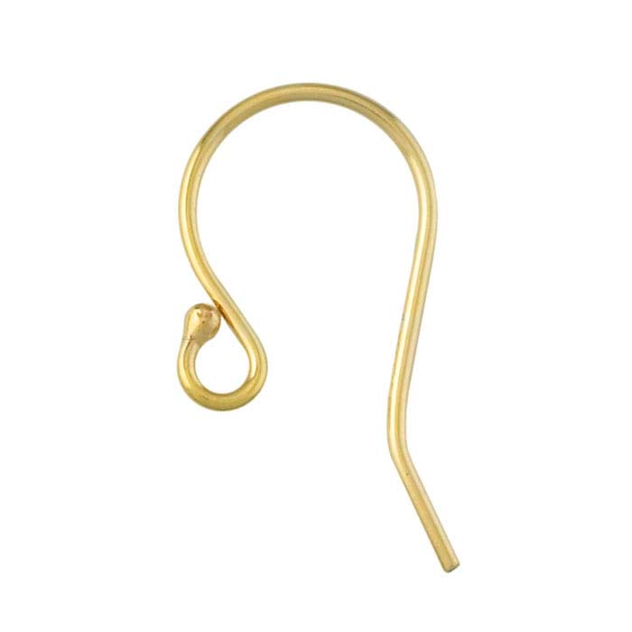 14k Yellow Gold 18mm Shepherd Hook Ear Wires (Pair)