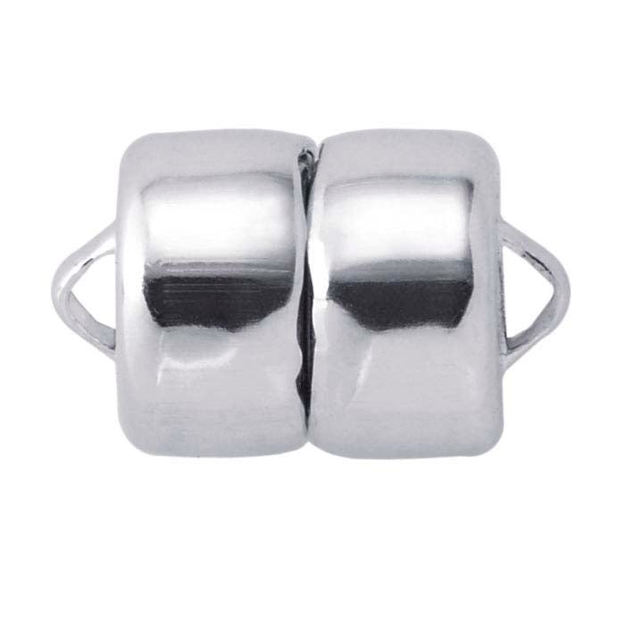 Shungite Bracelet, 8mm Rondelles, Sterling Silver Clasp Black/Silver / Shungite/Sterling Silver / Mag-Lok Clasp