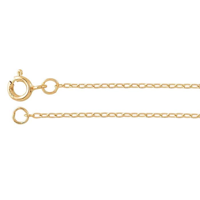 14K Yellow Gold Flat Oval Cable Chain - RioGrande