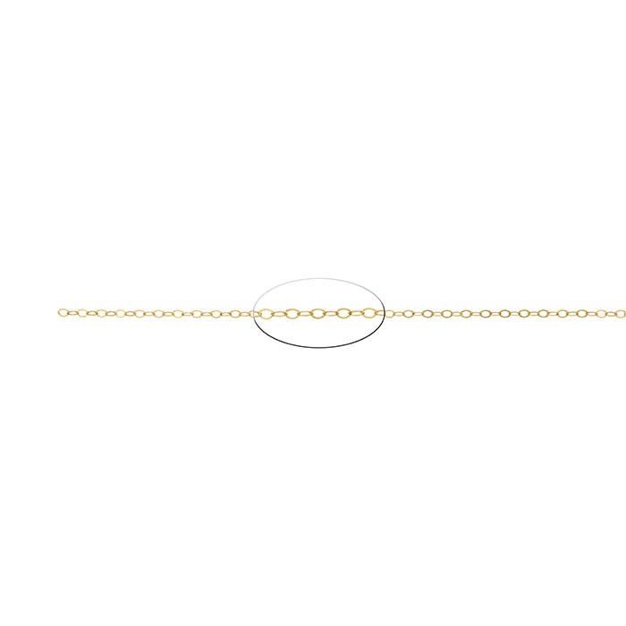 14/20 Yellow Gold-Filled 1.5mm Lightweight Flat Oval Cable Chain - RioGrande