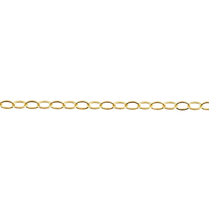 Flat 1.5mm Gold-Filled RioGrande Chain - Oval Yellow Cable Lightweight 14/20