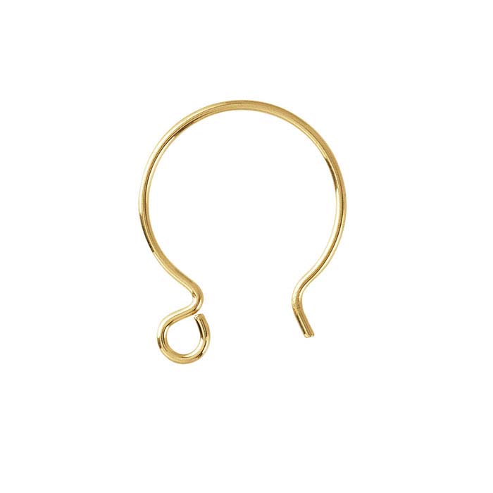 14/20 Yellow Gold-Filled Round Ear Wire with Loop - RioGrande