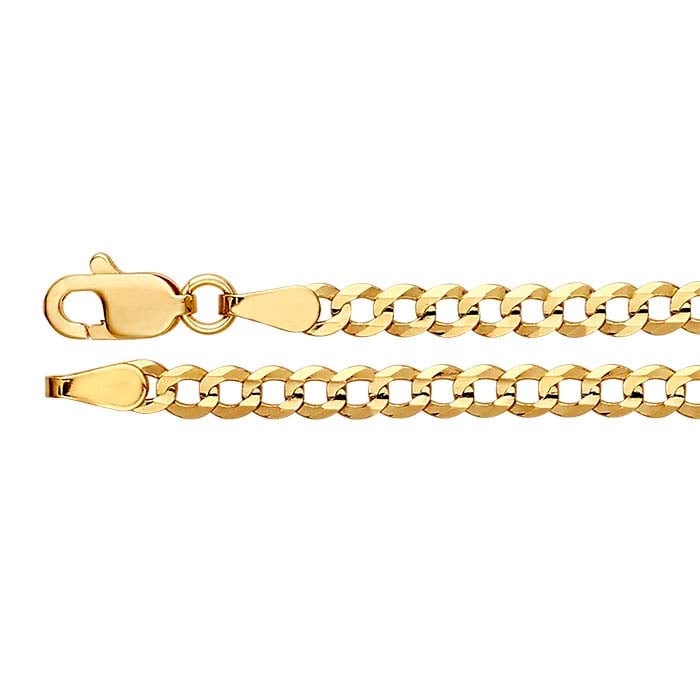 14K Yellow Gold Diamond-Cut Dapped Curb Chain - RioGrande