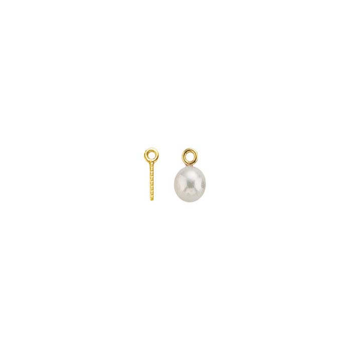 Brass Yellow Gold-Plated Half-Ball Ear Screw with Cushion and Open Ring -  RioGrande