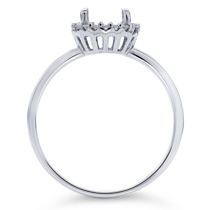 14K White Gold Halo Ring Setting #JS999W14