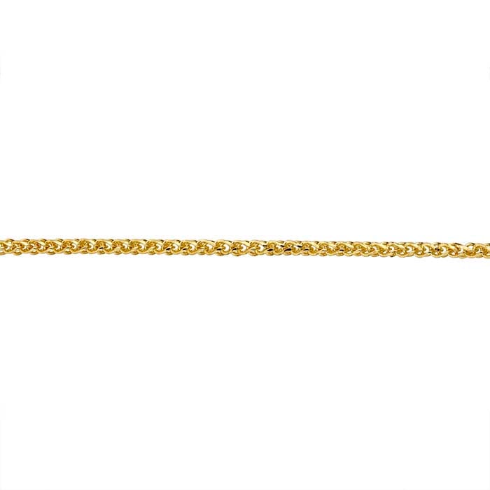 14K Yellow Gold 1mm Diamond-Cut Wheat Chain - RioGrande