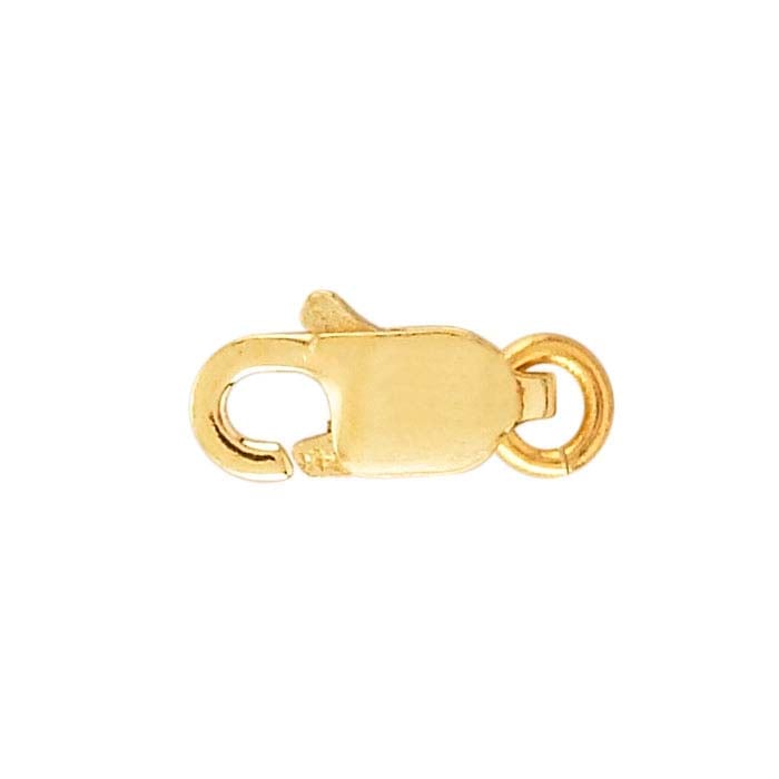 14K Yellow Gold Oval Lobster Clasp w/ Ring