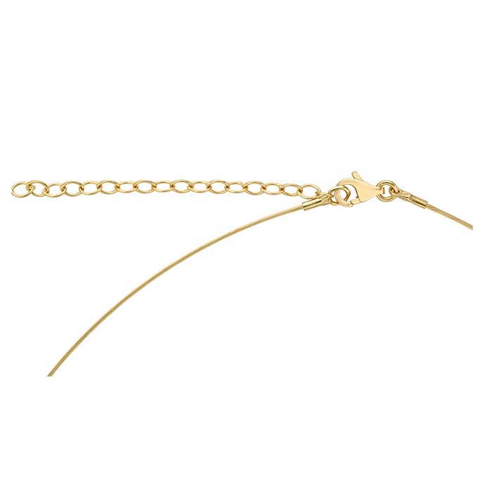 14K Yellow Gold 0.6mm 1-Strand Cable Neck Wire - RioGrande