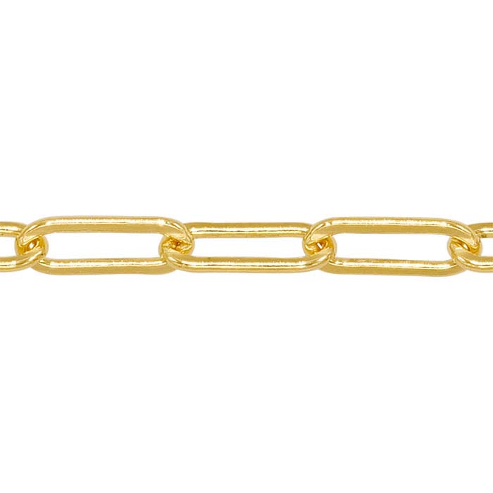 Drawn Cable Link Chain Necklace 14K Yellow Gold / 18