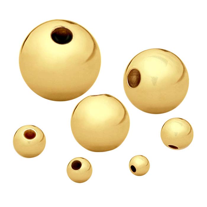 Gold Filled Beads 14Kt Gold Filled 5mm Round Seamless Beads - 20pcs/pk –  Plazko