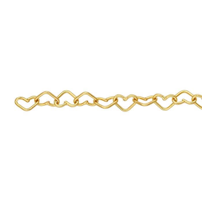 14K Gold Filled Heart Link Chainsheart Chain Linkgold 