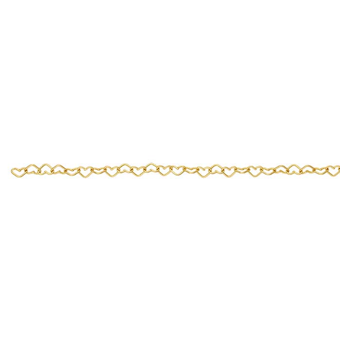 14/20 Yellow Gold-Filled 3.2mm Heart Link Cable Chain - RioGrande