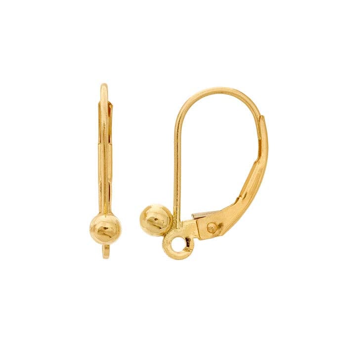 14K Yellow Gold Lever-back Ear Wire - Solid Gold - Shop By Material